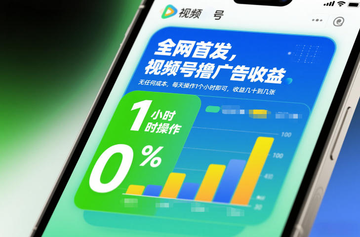全网首发，视频号撸广告收益，无任何成本，每天操作1个小时即可，收益几十到几张-低成本创业项目大全｜短视频带货+AI副业变现｜知行创业网