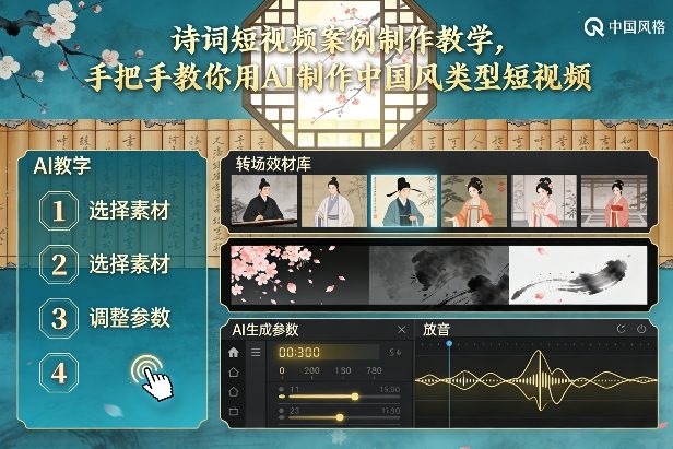 古诗词短视频案例制作教学,手把手教你用AI制作中国风类型短视频-低成本创业项目大全|短视频带货+AI副业变现|知行创业网