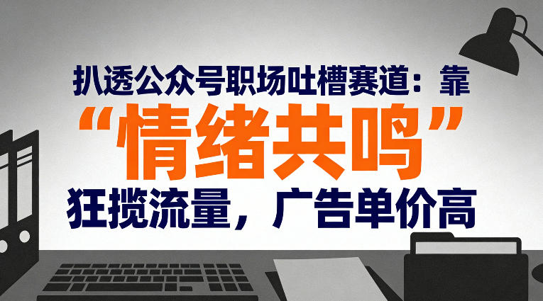 扒透公众号职场吐槽赛道:靠“情绪共鸣”狂揽流量,广告单价高-低成本创业项目大全|短视频带货+AI副业变现|知行创业网