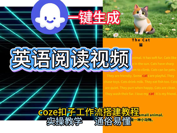 Coze工作流一键生成少儿英语阅读短视频，从0到1演示搭建过程，实操教学，小白也可以学会，搭建自己的AI智能体-低成本创业项目大全｜短视频带货+AI副业变现｜知行创业网