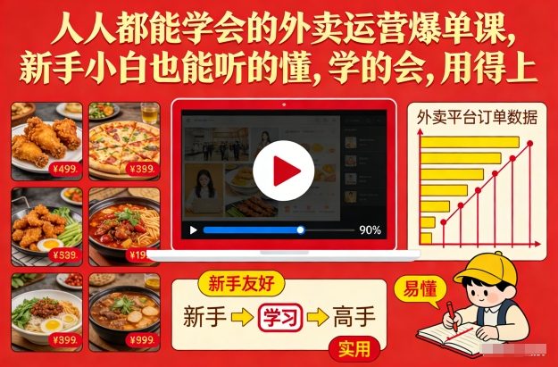 人人都能学会的外卖运营爆单课,新手小白也能听的懂,学的会,用得上-低成本创业项目大全|短视频带货+AI副业变现|知行创业网