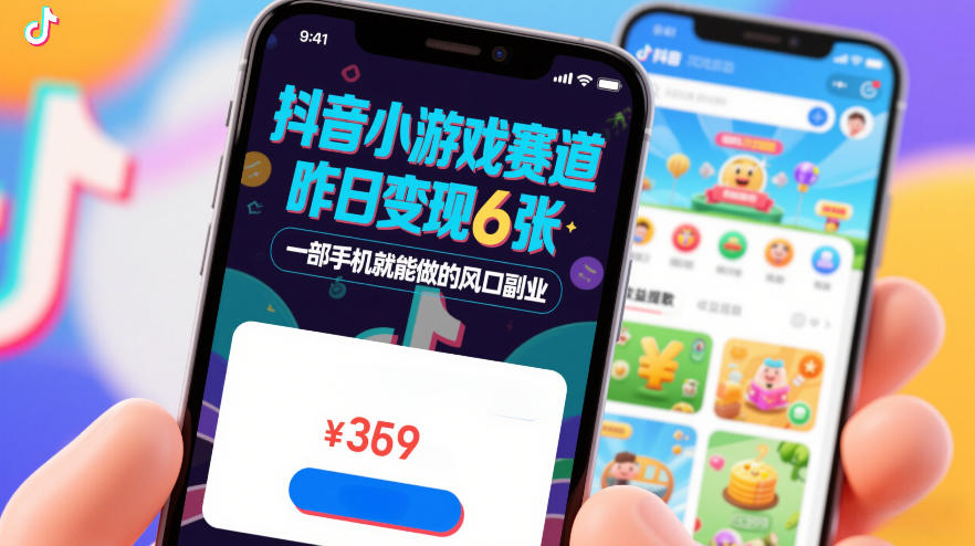 抖音小游戏赛道，昨日变现600+，零基础一部手机就能做的风口副业【揭秘】-低成本创业项目大全｜短视频带货+AI副业变现｜知行创业网
