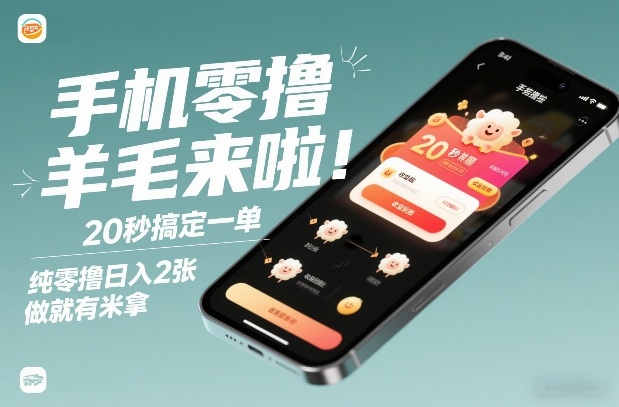 手机零撸薅羊毛来啦！20秒搞定一单，纯零撸日入2张，做就有米拿【揭秘】-低成本创业项目大全｜短视频带货+AI副业变现｜知行创业网
