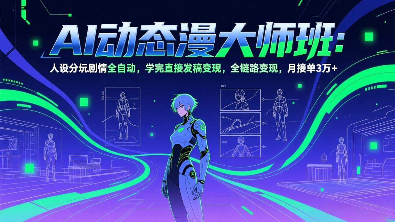 (17402期)AI动态漫剧大师班:人设分镜剧情全自动,学完直接发稿变现,全链路变现,月接单3万+-低成本创业项目大全|短视频带货+AI副业变现|知行创业网