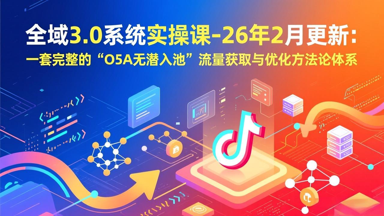 （17364期）全域3.0系统实操课-26年2月更新：一套完整的“O5A无潜入池”流量获取与优化方法论体系-低成本创业项目大全｜短视频带货+AI副业变现｜知行创业网