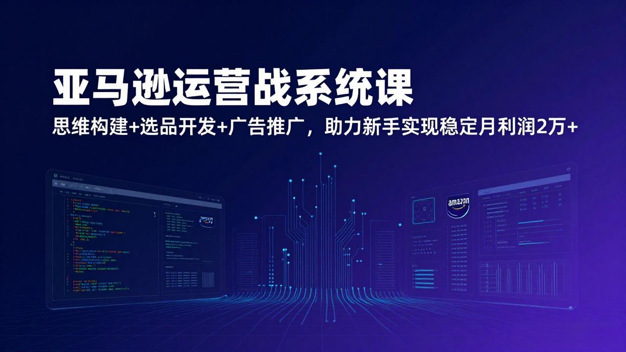 （17311期）亚马逊运营实战系统课，思维构建+选品开发+广告推广，助力新手实现稳定月利润2万+（更新）-低成本创业项目大全｜短视频带货+AI副业变现｜知行创业网