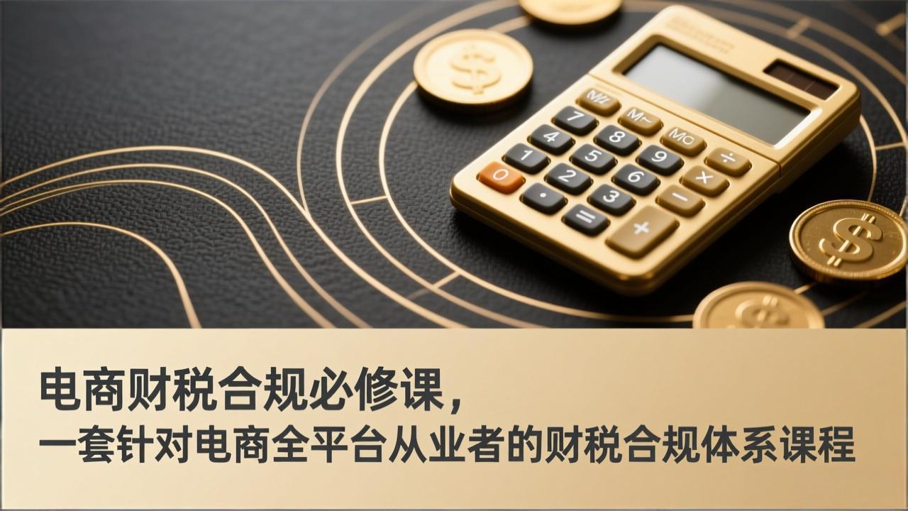 （17359期）电商财税合规必修课，是一套针对电商全平台从业者的财税合规体系课程-低成本创业项目大全｜短视频带货+AI副业变现｜知行创业网