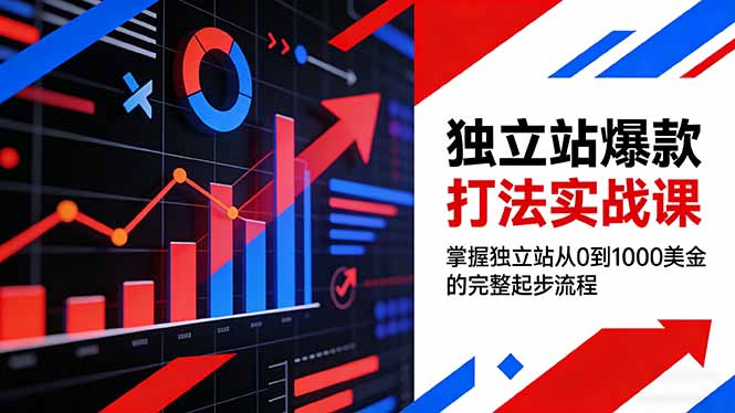 （17322期）独立站爆款打法实战课，掌握独立站从0到1000美金的完整起步流程-低成本创业项目大全｜短视频带货+AI副业变现｜知行创业网