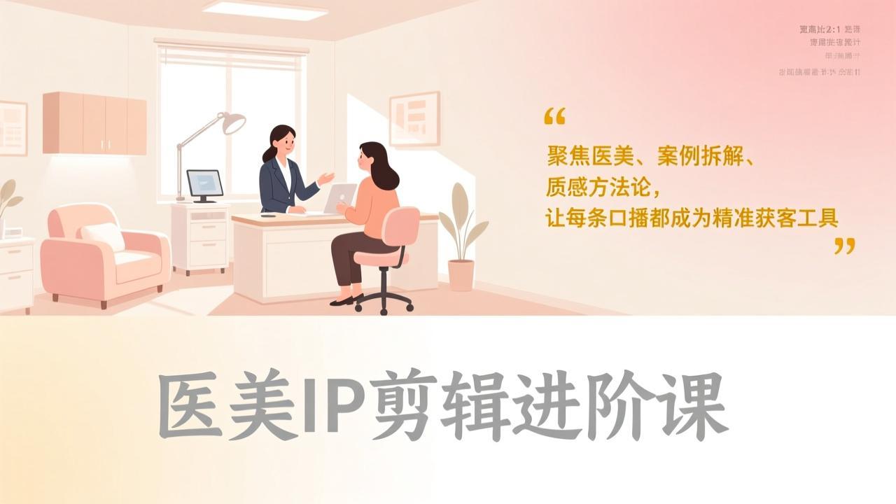 （17303期）医美IP剪辑进阶课，聚焦医美、案例拆解、质感方法论，让每条口播都成为精准获客工具-低成本创业项目大全｜短视频带货+AI副业变现｜知行创业网