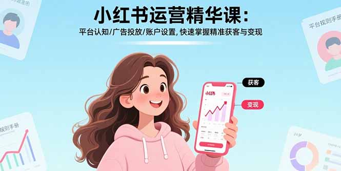 （17468期）小红书运营精华课-更新：平台认知/广告投放/账户设置,快速掌握精准获客与变现-低成本创业项目大全｜短视频带货+AI副业变现｜知行创业网