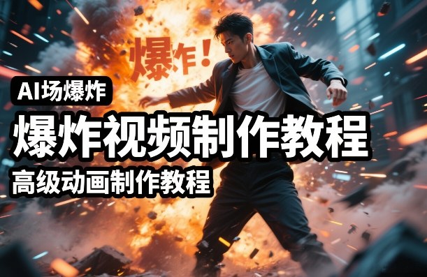 AI场景爆炸视频制作教程，利用人物实拍视频制作出高级的动画特效-低成本创业项目大全｜短视频带货+AI副业变现｜知行创业网