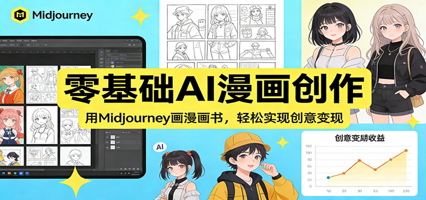 零基础AI漫画创作：用Midjourney画漫画书，轻松实现创意变现-低成本创业项目大全｜短视频带货+AI副业变现｜知行创业网