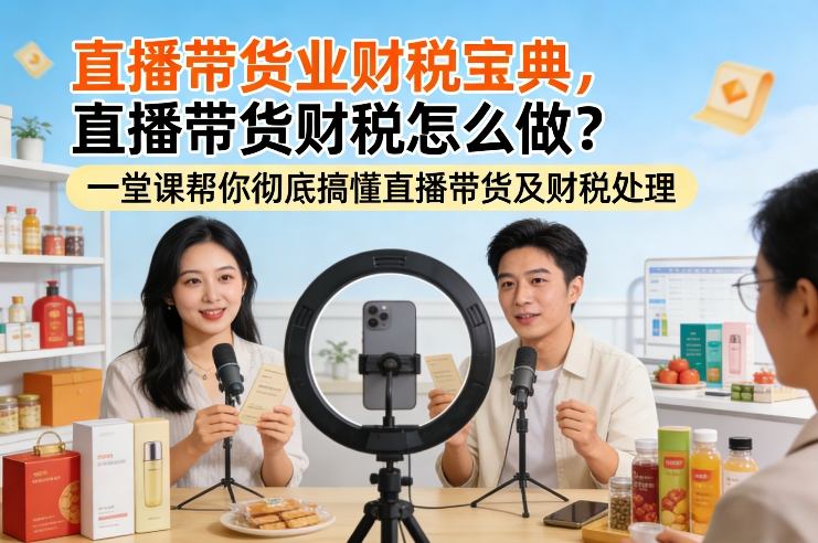 直播带货业财税宝典，直播带货财税怎么做？一堂课帮你彻底搞懂直播带货及财税处理-低成本创业项目大全｜短视频带货+AI副业变现｜知行创业网