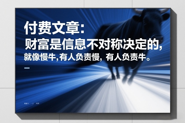 付费文章：财富是信息不对称决定的，就像慢牛，有人负责慢，有人负责牛-低成本创业项目大全｜短视频带货+AI副业变现｜知行创业网