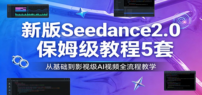 新版Seedance2.0保姆级教程5套：从基础到影视级AI视频全流程教学-低成本创业项目大全｜短视频带货+AI副业变现｜知行创业网