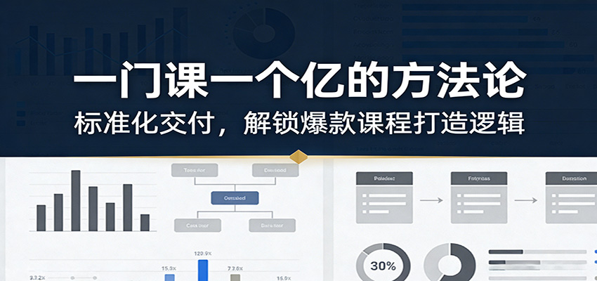 一门课一个亿的方法论：标准化交付，解锁爆款课程打造逻辑-低成本创业项目大全｜短视频带货+AI副业变现｜知行创业网