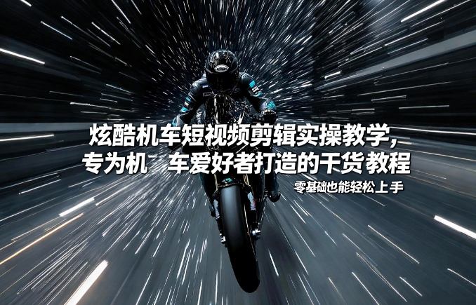 炫酷机车短视频剪辑实操教学，专为机车爱好者打造的干货教程，零基础也能轻松上手-低成本创业项目大全｜短视频带货+AI副业变现｜知行创业网