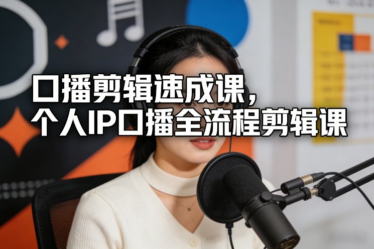 口播剪辑速成课，个人IP口播全流程剪辑课-低成本创业项目大全｜短视频带货+AI副业变现｜知行创业网