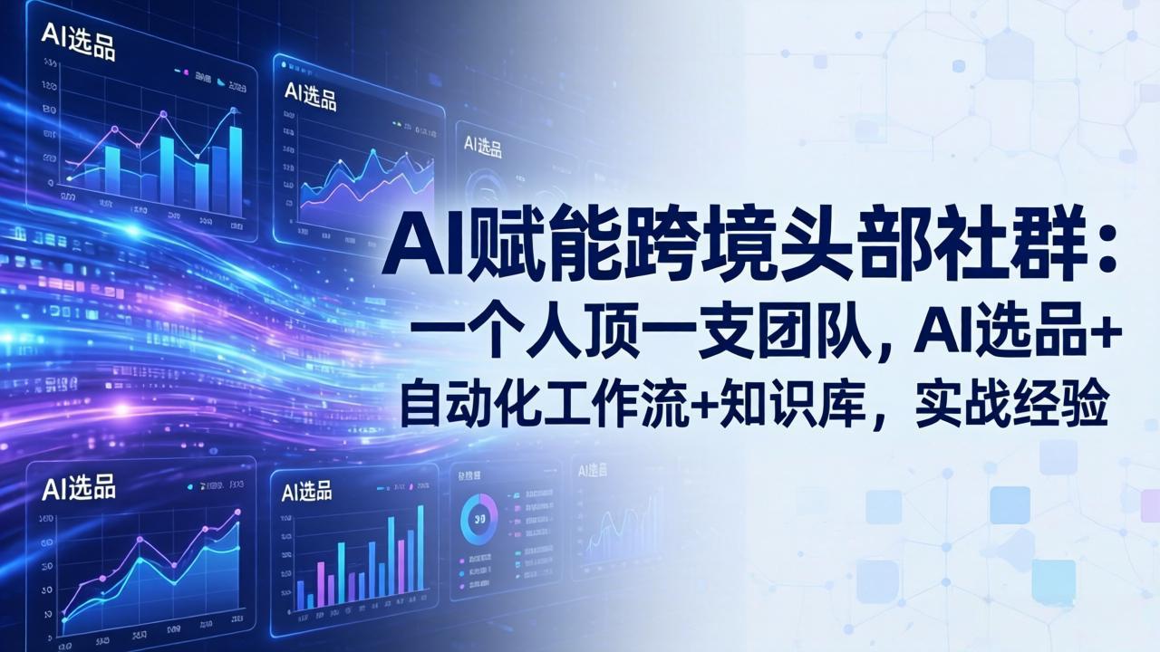 （17750期）AI赋能跨境头部社群：一个人顶一支团队，AI选品+自动化工作流+知识库，实战经验-更新3月-低成本创业项目大全｜短视频带货+AI副业变现｜知行创业网