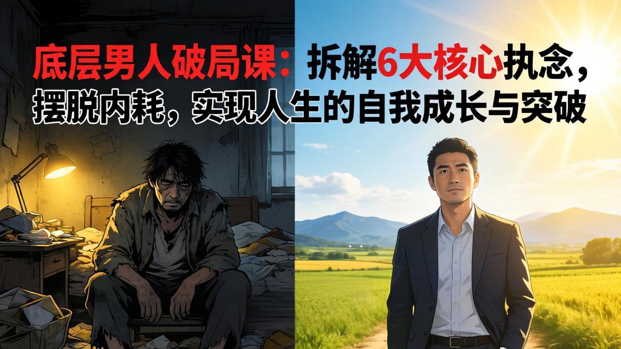 （17747期）付费文章：底层男人破局课：拆解 6 大核心执念，摆脱内耗，实现人生的自我成长与突破-低成本创业项目大全｜短视频带货+AI副业变现｜知行创业网