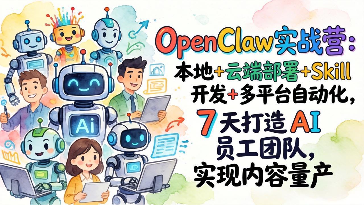 （17626期）OpenClaw实战营：本地+云端部署+Skill开发+多平台自动化，7 天打造 AI 员工团队，实现内容量产-低成本创业项目大全｜短视频带货+AI副业变现｜知行创业网