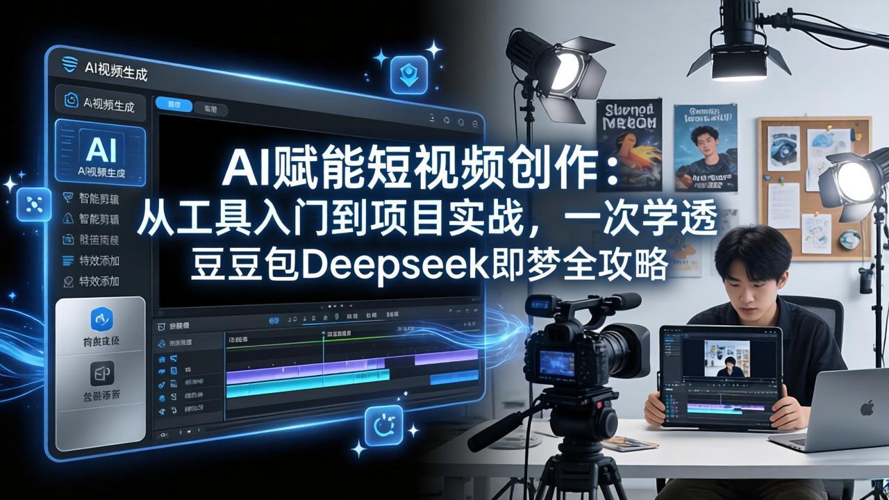 （17762期）AI赋能短视频创作：从工具入门到项目实战，一次学透豆包Deepseek即梦全攻略-低成本创业项目大全｜短视频带货+AI副业变现｜知行创业网