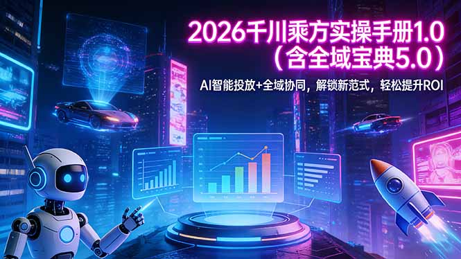 （17625期）2026 千川乘方实操手册 1.0（含全域宝典 5.0）AI 智能投放+全域协同，解锁新范式，轻松提升ROI-低成本创业项目大全｜短视频带货+AI副业变现｜知行创业网