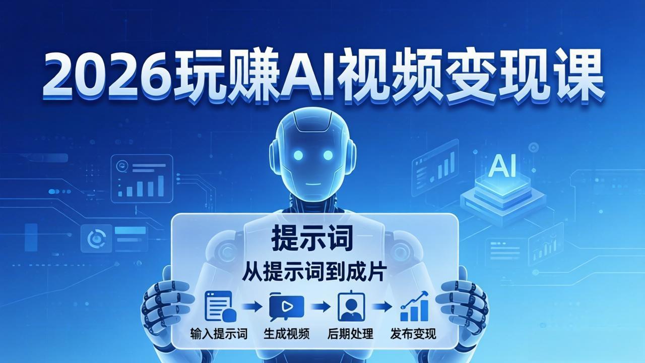 （17827期）2026玩赚AI视频变现课：掌握 AI 视频全流程技能，从提示词到成片高效产出-低成本创业项目大全｜短视频带货+AI副业变现｜知行创业网