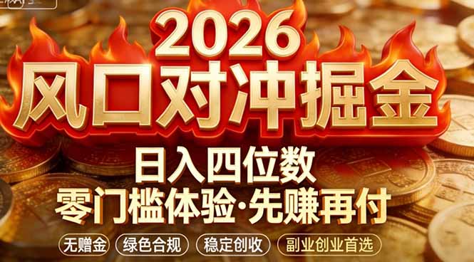 （17631期）2026美金对冲套利，无赠金对冲策略保驾护航，低门槛易上手实操。单人单日收益2000+-低成本创业项目大全｜短视频带货+AI副业变现｜知行创业网