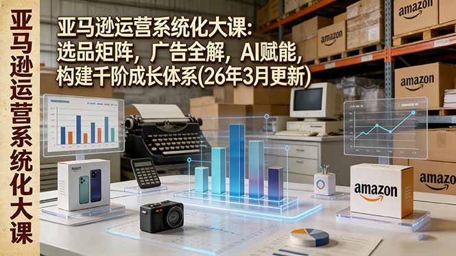 （17622期）亚马逊运营系统化大课：选品矩阵，广告全解，AI赋能，构建千阶成长体系(26年3月更新)-低成本创业项目大全｜短视频带货+AI副业变现｜知行创业网