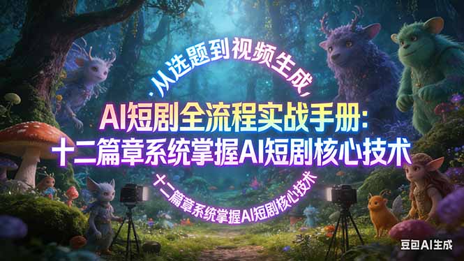 （17620期）AI 短剧全流程实战手册：从选题到视频生成，十二篇章系统掌握 AI 短剧核心技术-低成本创业项目大全｜短视频带货+AI副业变现｜知行创业网