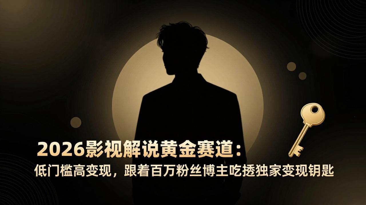 （17721期）2026影视解说黄金赛道：低门槛高变现，跟着百万粉丝博主吃透独家变现钥匙-低成本创业项目大全｜短视频带货+AI副业变现｜知行创业网
