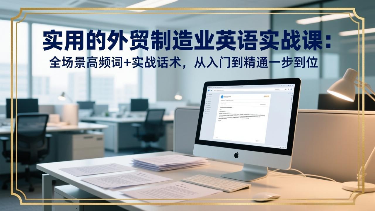 （17532期）实用的外贸制造业英语实战课：全场景高频词+实战话术，从入门到精通一步到位-低成本创业项目大全｜短视频带货+AI副业变现｜知行创业网