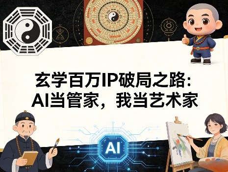 玄学百万IP破局之路：AI当管家，我当艺术家-低成本创业项目大全｜短视频带货+AI副业变现｜知行创业网