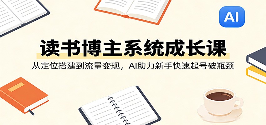 读书博主系统成长课：从定位搭建到流量变现，AI助力新手快速起号破瓶颈-低成本创业项目大全｜短视频带货+AI副业变现｜知行创业网