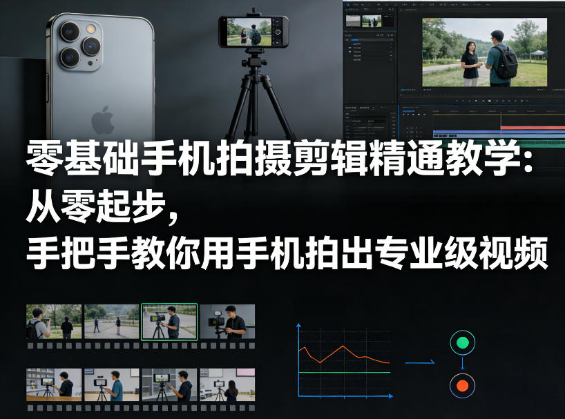 零基础手机拍摄剪辑精通教学：从零起步，手把手教你用手机拍出专业级视频-低成本创业项目大全｜短视频带货+AI副业变现｜知行创业网