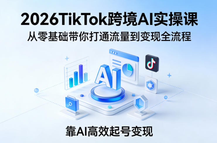 2026TikTok跨境AI实操课,从零基础带你打通流量到变现全流程,靠AI高效起号变现-低成本创业项目大全|短视频带货+AI副业变现|知行创业网