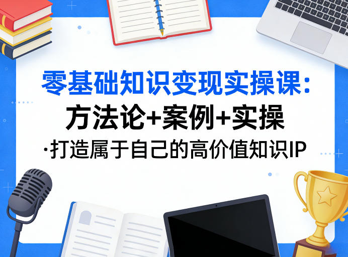 零基础知识变现实操课，方法论+案例+实操，打造属于自己的高价值知识IP-低成本创业项目大全｜短视频带货+AI副业变现｜知行创业网