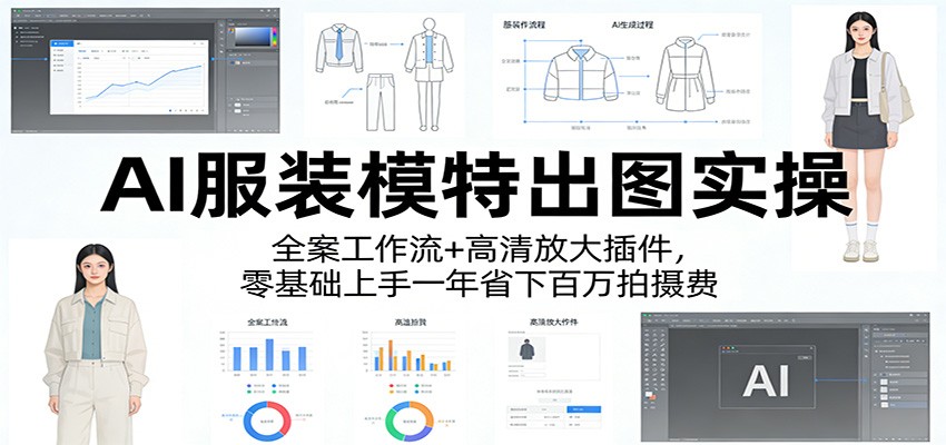 AI服装模特出图实操：全案工作流+ 高清放大插件，零基础上手一年省下百万拍摄费-低成本创业项目大全｜短视频带货+AI副业变现｜知行创业网