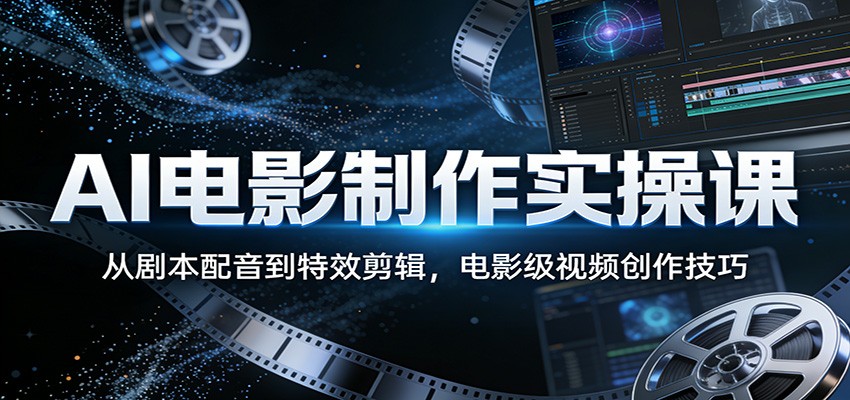 AI电影制作实操课：从剧本配音到特效剪辑，电影级视频创作技巧-低成本创业项目大全｜短视频带货+AI副业变现｜知行创业网