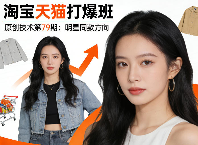 《淘宝天猫打爆班》原创技术第79期：明星同款方向-低成本创业项目大全｜短视频带货+AI副业变现｜知行创业网
