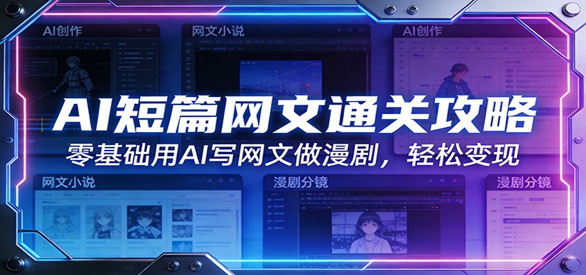 AI短篇网文通关攻略：零基础用AI写网文做漫剧，轻松变现-低成本创业项目大全｜短视频带货+AI副业变现｜知行创业网