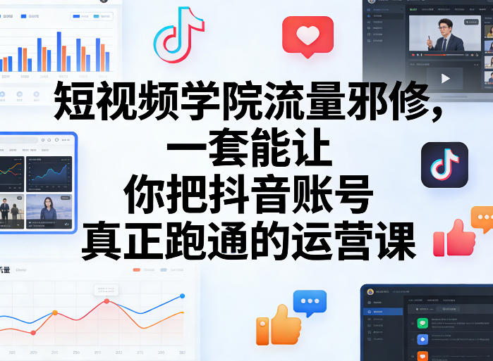 短视频学院流量邪修，一套能让你把抖音账号真正跑通的运营课-低成本创业项目大全｜短视频带货+AI副业变现｜知行创业网