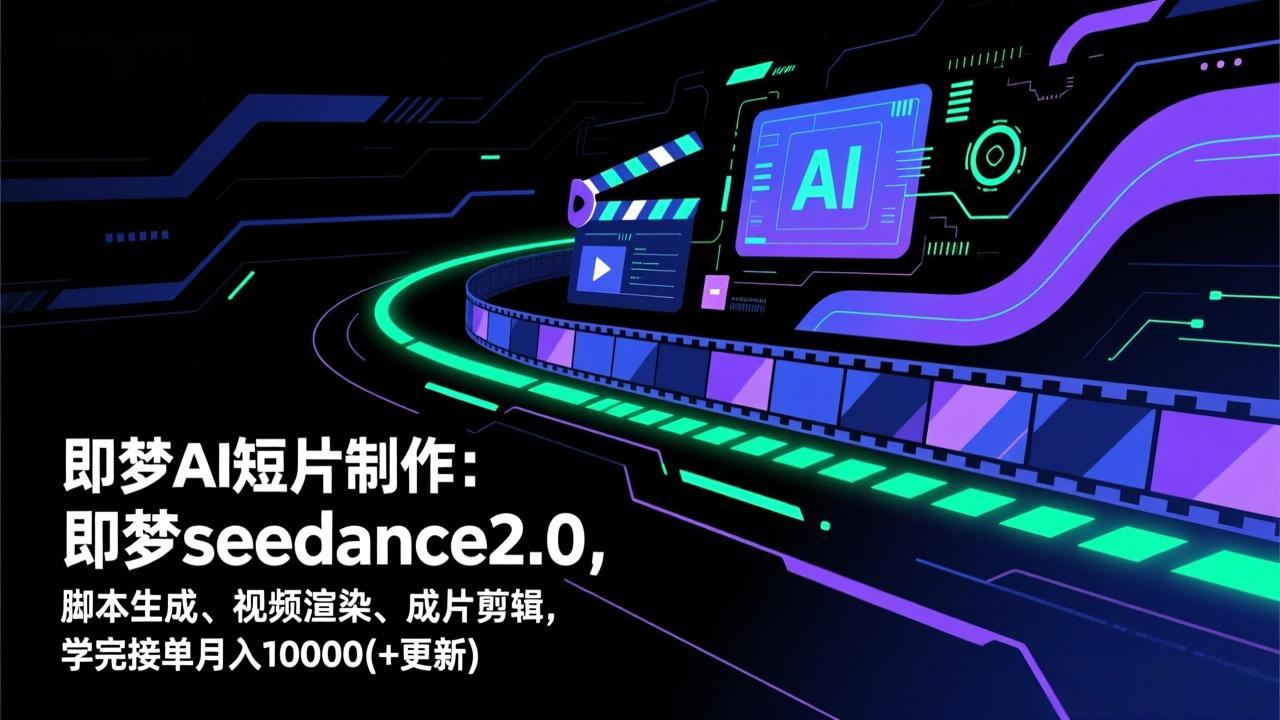 (17969期)即梦AI 短片制作(更新):即梦seedance2.0,脚本生成、视频渲染、成片剪辑,学完接单月入10000+-低成本创业项目大全|短视频带货+AI副业变现|知行创业网