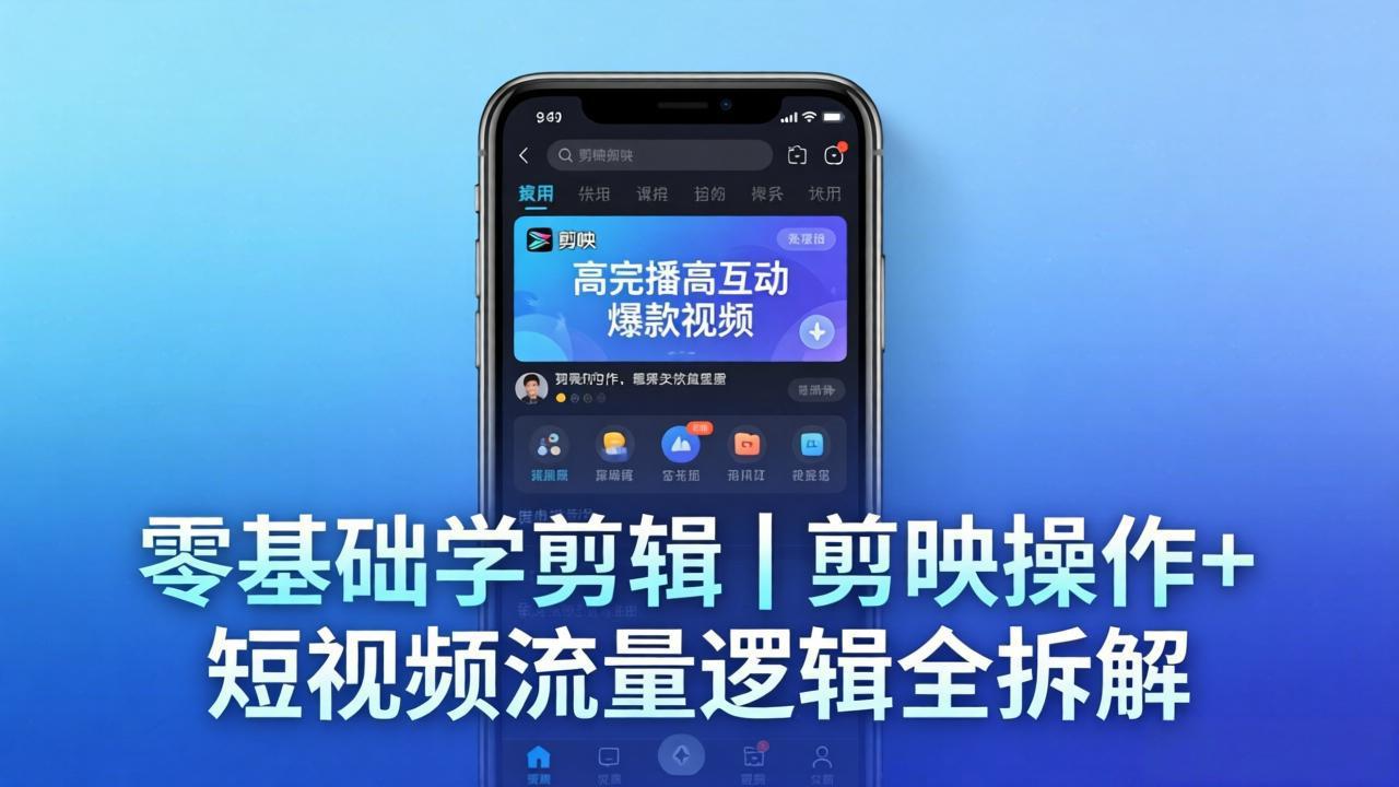 （18117期） 【零基础学剪辑】剪映操作+短视频流量逻辑全拆解｜手把手教你剪出高完播高互动爆款视频-低成本创业项目大全｜短视频带货+AI副业变现｜知行创业网