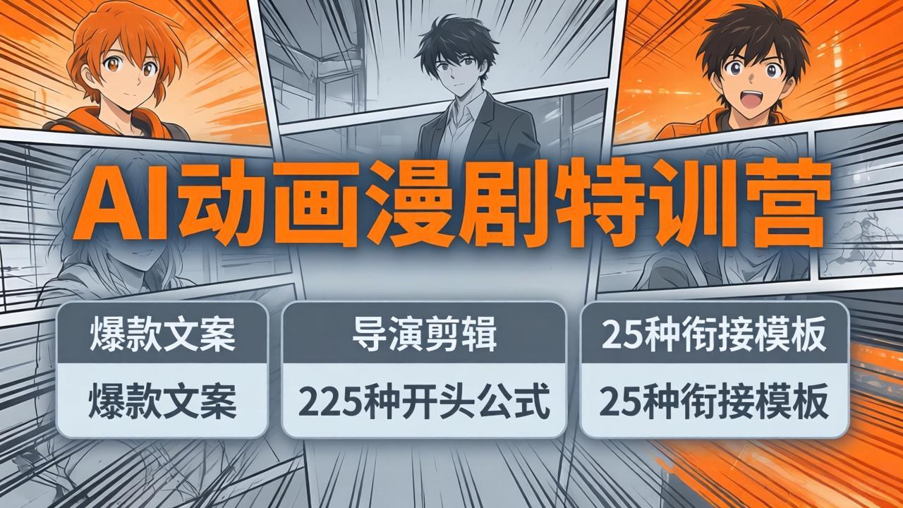 (17917期)AI动画漫剧特训营:爆款文案+导演剪辑:225种开头公式+25种衔接模板,两小时剪电影级大片-低成本创业项目大全|短视频带货+AI副业变现|知行创业网