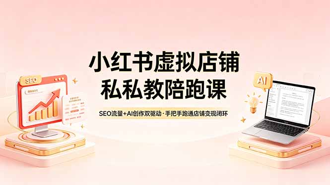 （18248期）小红书虚拟店铺私教陪跑课，SEO流量+AI创作双驱动，手把手跑通店铺变现闭环-低成本创业项目大全｜短视频带货+AI副业变现｜知行创业网