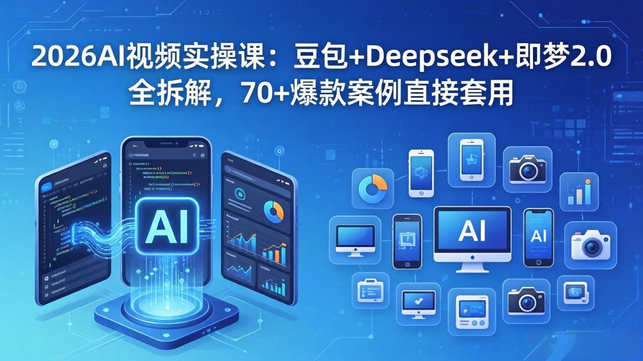 （18263期）2026AI视频实操课：豆包+Deepseek+即梦2.0全拆解，70+爆款案例直接套用-低成本创业项目大全｜短视频带货+AI副业变现｜知行创业网
