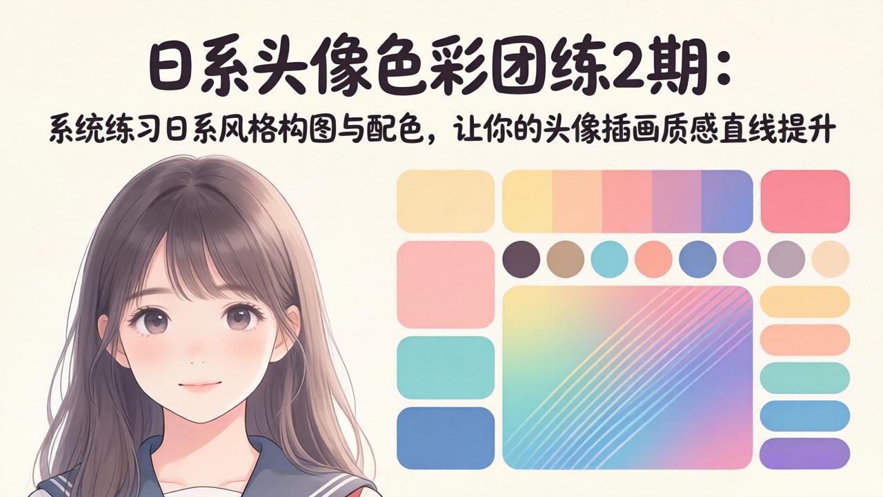 (18034期)日系头像色彩团练2期:系统练习日系风格构图与配色,让你的头像插画质感直线提升-低成本创业项目大全|短视频带货+AI副业变现|知行创业网