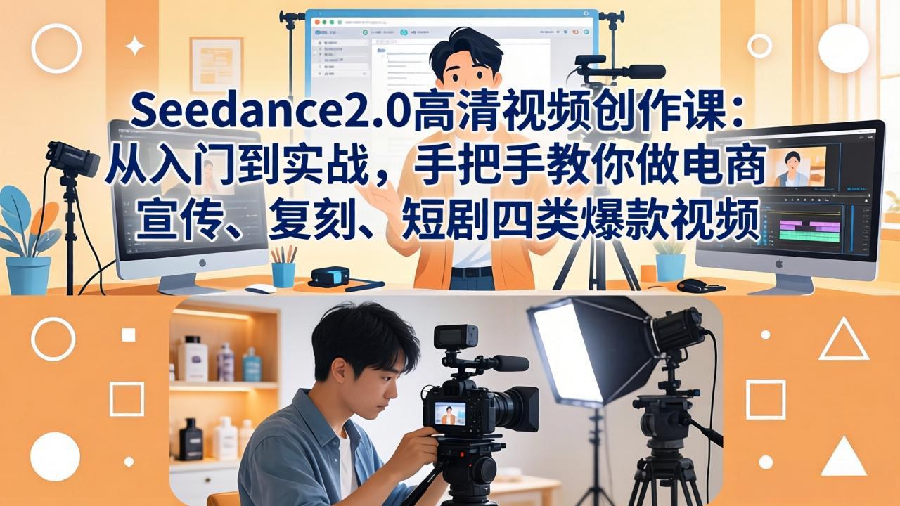 (18019期)Seedance2.0高清视频创作课:从入门到实战,手把手教你做电商、宣传、复刻、短剧四类爆款视频-低成本创业项目大全|短视频带货+AI副业变现|知行创业网